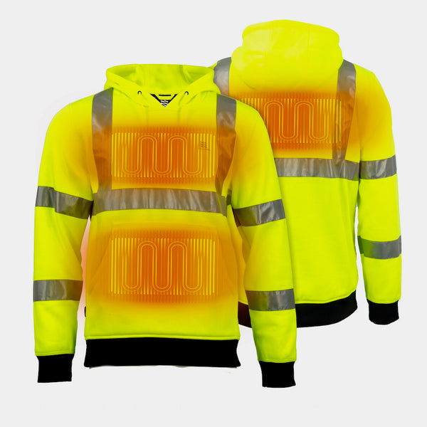 Mobile Warming Technology Hoodie HI-VIS Pullover Hoodie Men's Heated Clothing