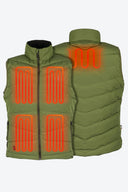 Mobile Warming Technology Vest Crest Natural Down Heated Vest Men's -  Olive Green Heated Clothing
