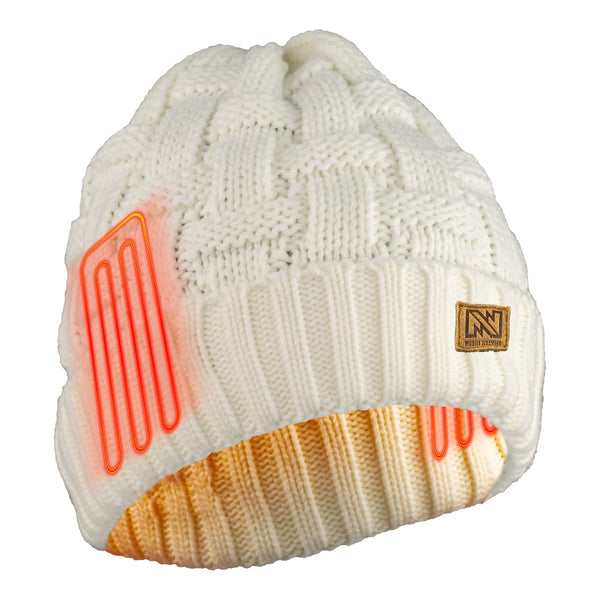 Mobile Warming Technology Hat Heated Cable Knit Beanie Heated Clothing