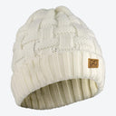 Mobile Warming Technology Hat Heated Cable Knit Beanie - CREAM Heated Clothing