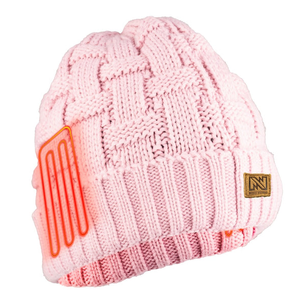 Mobile Warming Technology Hat Heated Cable Knit Beanie Heated Clothing