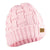 Mobile Warming Technology Hat PINK Heated Cable Knit Beanie Heated Clothing