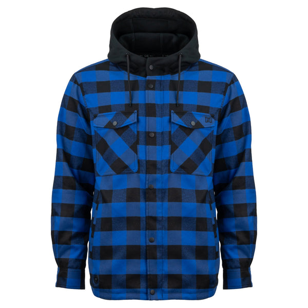 Mobile Warming Technology Jacket BLACK/BLUE / SM Flannel Hoodie Heated Jacket Men’s Heated Clothing