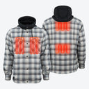 Mobile Warming Technology Jacket Flannel Heated Hoodie Jacket - CREAM/GRAY Heated Clothing