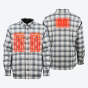 Mobile Warming Technology Jacket Heated Flannel Jacket Men's - Cream/Grey Heated Clothing