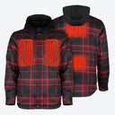 Mobile Warming Technology Jacket Flannel Heated Hoodie Jacket - Black/Red Heated Clothing