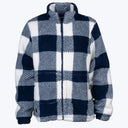 Mobile Warming Technology Jacket Upland Sherpa Printed Long Jacket Women's - Blue Plaid Heated Clothing