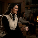 Mobile Warming Technology Vest Upland High-Pile Vest Women's - Coffee Heated Clothing