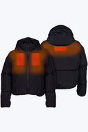 Mobile Warming Technology Jacket Cloud IX Crop Puffer Heated Jacket Women's - Black Heated Clothing