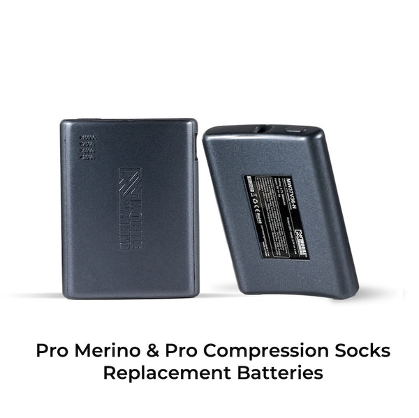 Mobile Warming Technology Battery 3.7v Powersheer™ Micro Sock Batteries 3600mAh and Cable 2 Pack Heated Clothing