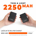 Mobile Warming Technology Battery 7.4v Powersheer™ Mini Battery 2250mAh & Cable 2 Pack Heated Clothing