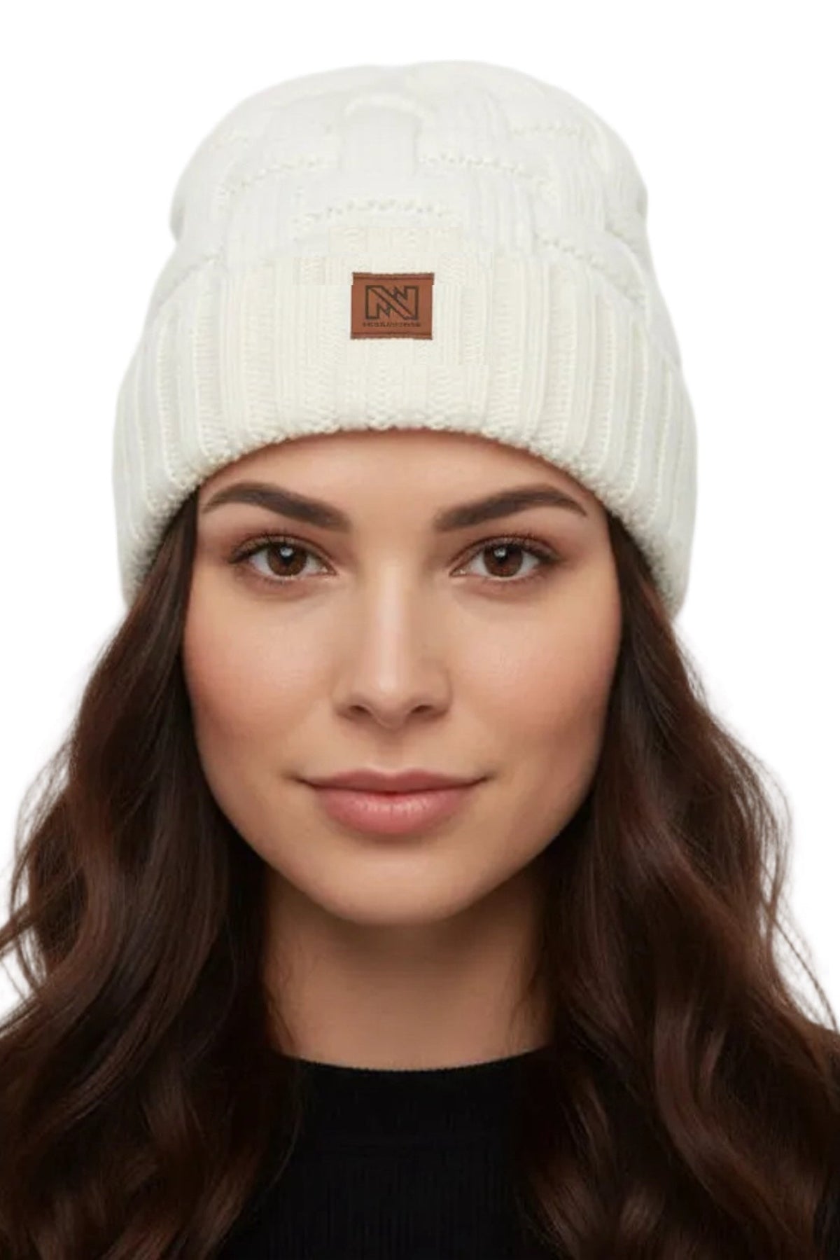 Seirus Innovation Cream Cable Knit Hat Chunky Knit Hat, Cable Knit, Ivory, Cream, Knit Hat, Merino  main image 4