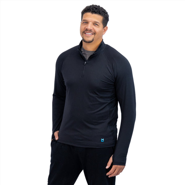 Mobile Cooling Technology Hoodie Mobile Cooling® Men's Long Sleeve Shirt 1/4 Zip Heated Clothing