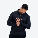 Mobile Cooling Technology Hoodie Men's Cooling 1/4 Zip LS Shirt - Black Heated Clothing