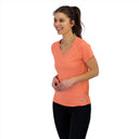 Mobile Cooling Technology Shirt Women's Cooling V-Neck Shirt - Coral Heated Clothing