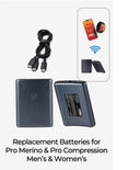 Mobile Warming Technology Battery 3.7v Powersheer™ Micro Sock Batteries 3600mAh and Cable 2 Pack Heated Clothing