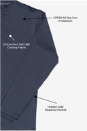 Fieldsheer Shirt Men's Baseline DriComfort Long Sleeve Tee - Arctic Blue Heated Clothing - product view 9