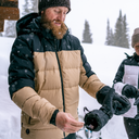 Mobile Warming Technology Jacket Crest 2.0 Down Jacket Men's - Tan/Black Heated Clothing