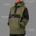 Mobile Warming Technology Jacket Denali Anorak 1/4 Zip Hoodie Men's - Olive Heated Clothing