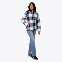 Mobile Warming Technology Jacket Upland Sherpa Printed Long Jacket Women's - Blue Plaid Heated Clothing