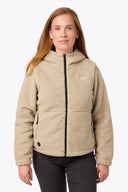 Mobile Warming Technology Jacket Upland Full Zip High-Pile Hoodie Women's - Coffee Heated Clothing