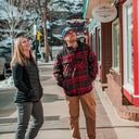 Mobile Warming Technology Jacket Flannel Heated Hoodie Jacket - BLACK/RED Heated Clothing