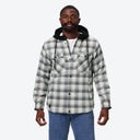 Mobile Warming Technology Jacket Flannel Heated Hoodie Jacket - CREAM/GRAY Heated Clothing