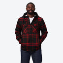 Mobile Warming Technology Jacket Flannel Heated Hoodie Jacket - BLACK/RED Heated Clothing