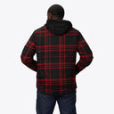 Mobile Warming Technology Jacket Flannel Heated Hoodie Jacket - Black/Red Heated Clothing