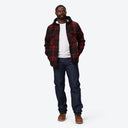 Mobile Warming Technology Jacket Flannel Heated Hoodie Jacket - BLACK/RED Heated Clothing