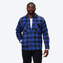 Mobile Warming Technology Jacket Heated Flannel Jacket Men's - BLACK/BLUE Heated Clothing