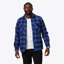 Mobile Warming Technology Jacket Heated Flannel Jacket Men's - Black/Blue Heated Clothing