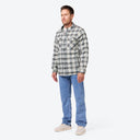 Mobile Warming Technology Jacket Heated Flannel Jacket Men's - CREAM/GRAY Heated Clothing