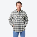 Mobile Warming Technology Jacket Heated Flannel Jacket Men's - CREAM/GRAY Heated Clothing