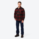 Mobile Warming Technology Jacket Heated Flannel Jacket Men's - BLACK/RED Heated Clothing