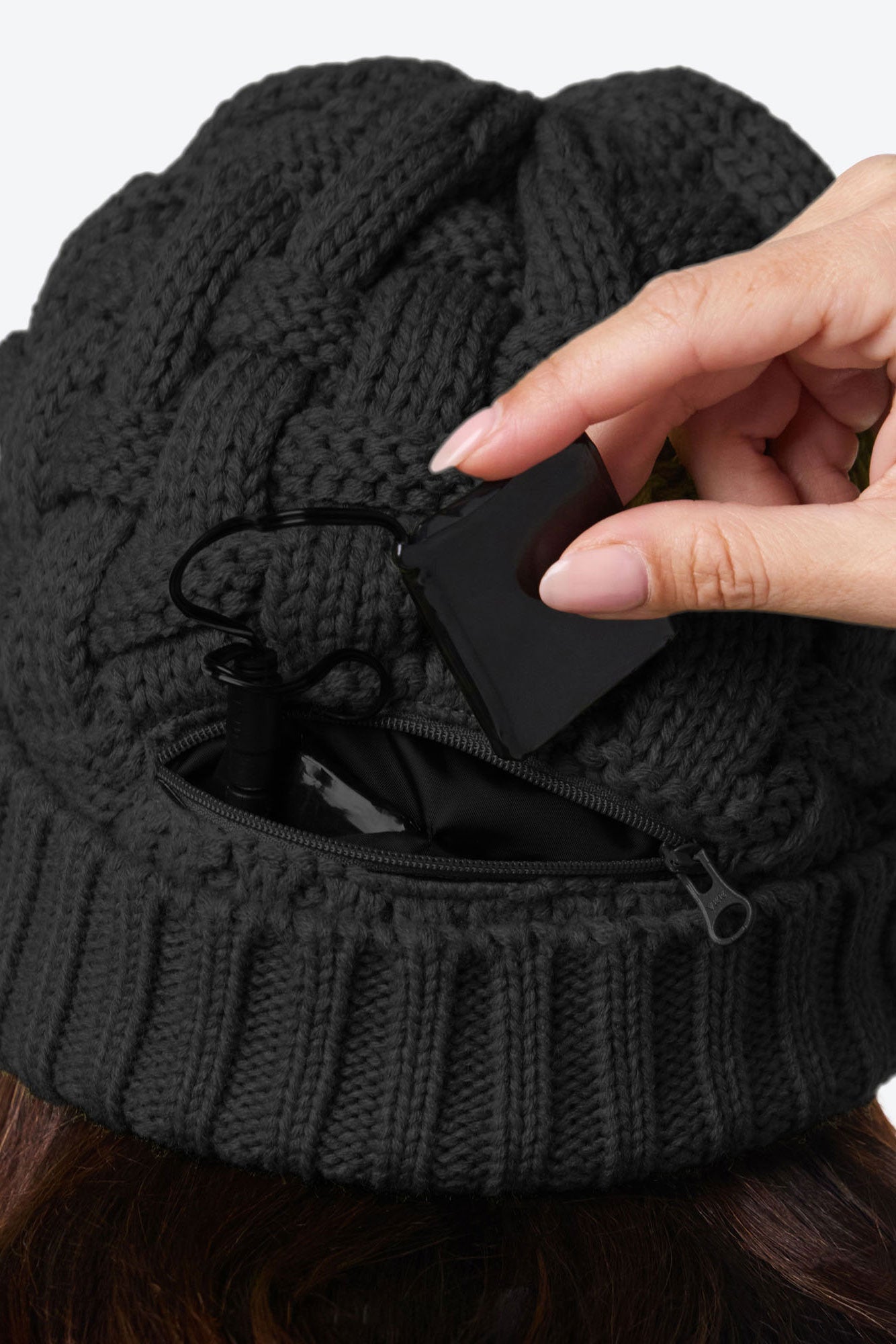 Heated Cable Knit Beanie - Black – Fieldsheer