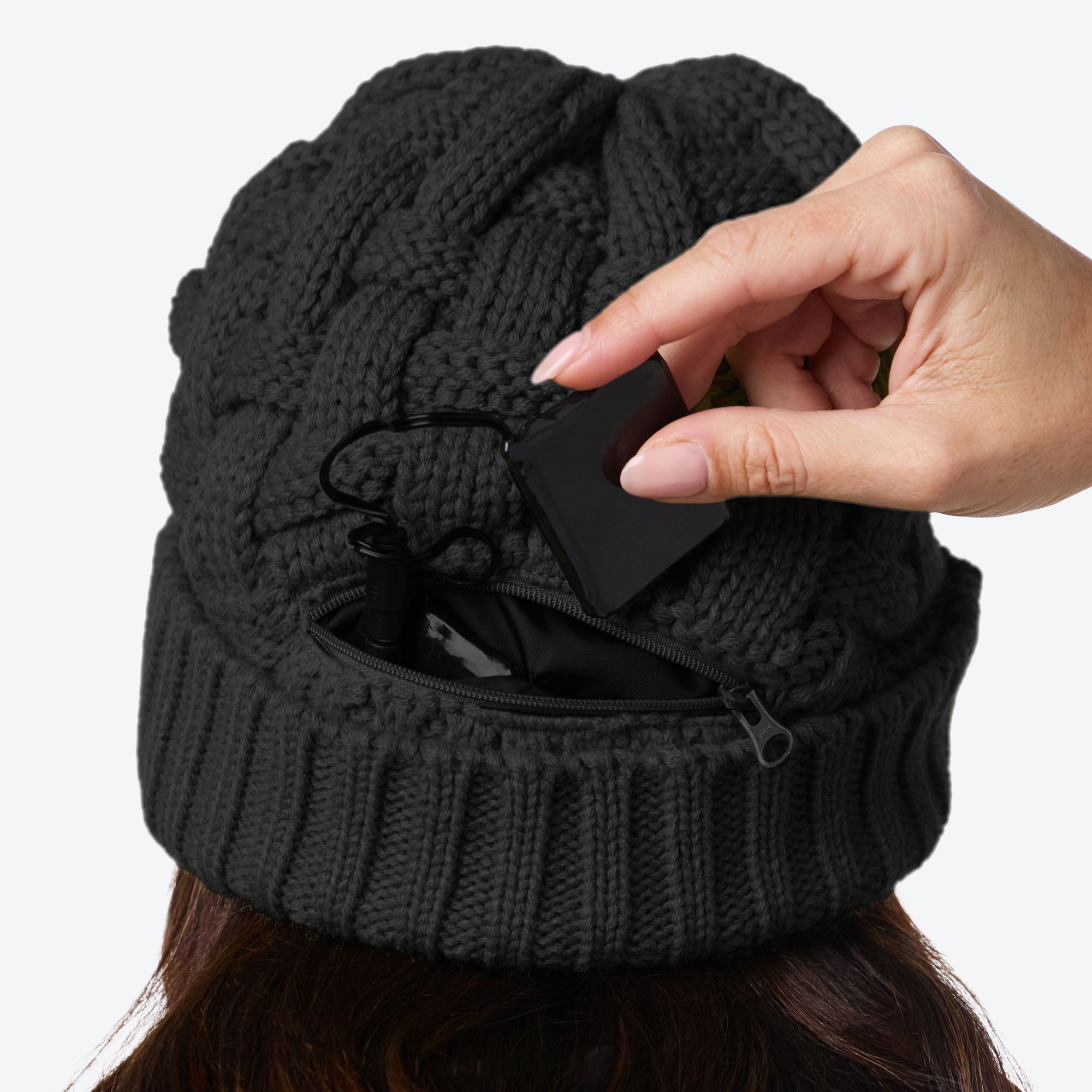 Heated Cable Knit Beanie - Black – Fieldsheer