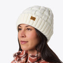 Mobile Warming Technology Hat Heated Cable Knit Beanie - Cream Heated Clothing