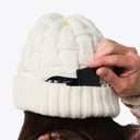Mobile Warming Technology Hat Heated Cable Knit Beanie - Cream Heated Clothing