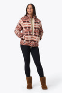 Mobile Warming Technology Jacket Upland High-Pile Printed Long Jacket Women's - Clay Aztec Heated Clothing - product view 4