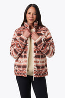 Mobile Warming Technology Jacket Upland High-Pile Printed Long Jacket Women's - Clay Aztec Heated Clothing