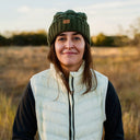 Mobile Warming Technology Hat Heated Cable Knit Beanie - Green Heated Clothing