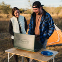 Mobile Warming Technology Jacket Flannel Heated Hoodie Jacket - Blue Heated Clothing