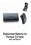 Mobile Warming Technology Battery 3.7v Powersheer™ Micro Sock Batteries and Cable 2 Pack Heated Clothing