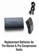 Mobile Warming Technology Battery 3.7v Powersheer™ Micro Sock Batteries 3600mAh and Cable 2 Pack Heated Clothing