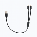 Mobile Warming Technology Cable USB to USB-C Split Cable, 1M, Black, Polybag Heated Clothing