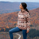 Mobile Warming Technology Jacket Upland High-Pile Printed Long Jacket Women's - Clay Aztec Heated Clothing