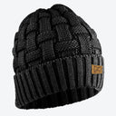 Mobile Warming Technology Hat Heated Cable Knit Beanie - BLACK Heated Clothing