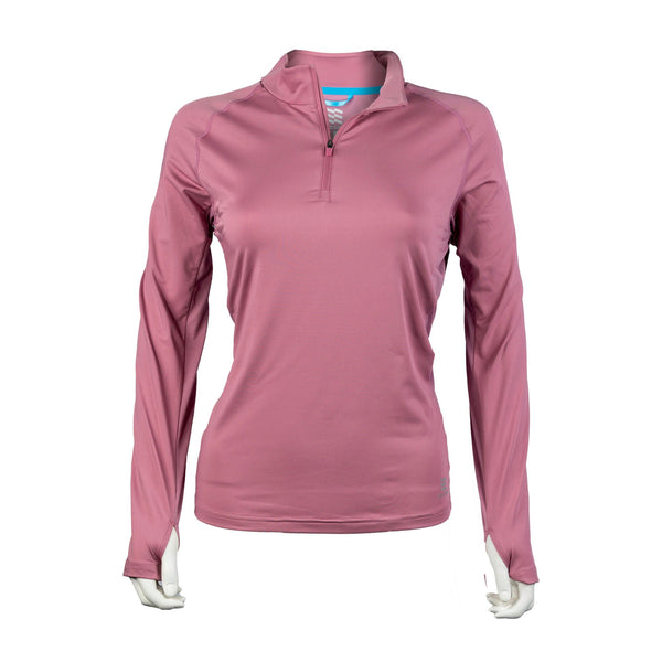 Mobile Cooling Technology Hoodie XS / Plum Mobile Cooling® Women's Long Sleeve Shirt 1/4 Zip Heated Clothing