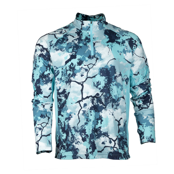 Mobile Cooling Technology Hoodie SM / Kings Ultra Aqua Mobile Cooling® King's Camo® Men's Long Sleeve Shirt 1/4 Zip Heated Clothing
